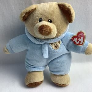 Ty Pluffies 10" Baby Bear Blue - Original Size Pluffie - Ty Pluffie Collection